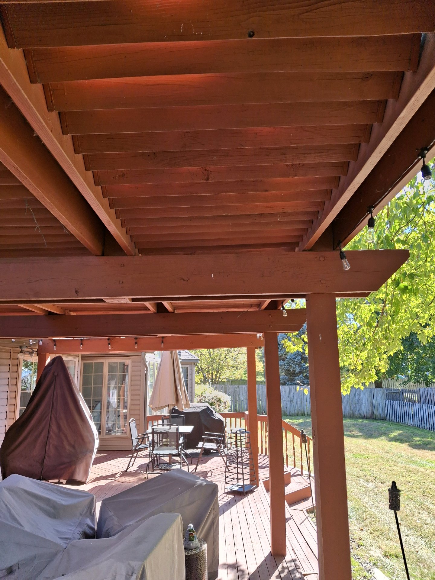 Pergola and deck staining project